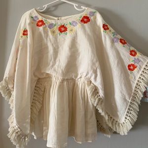 NWT Girls embroidered poncho blouse